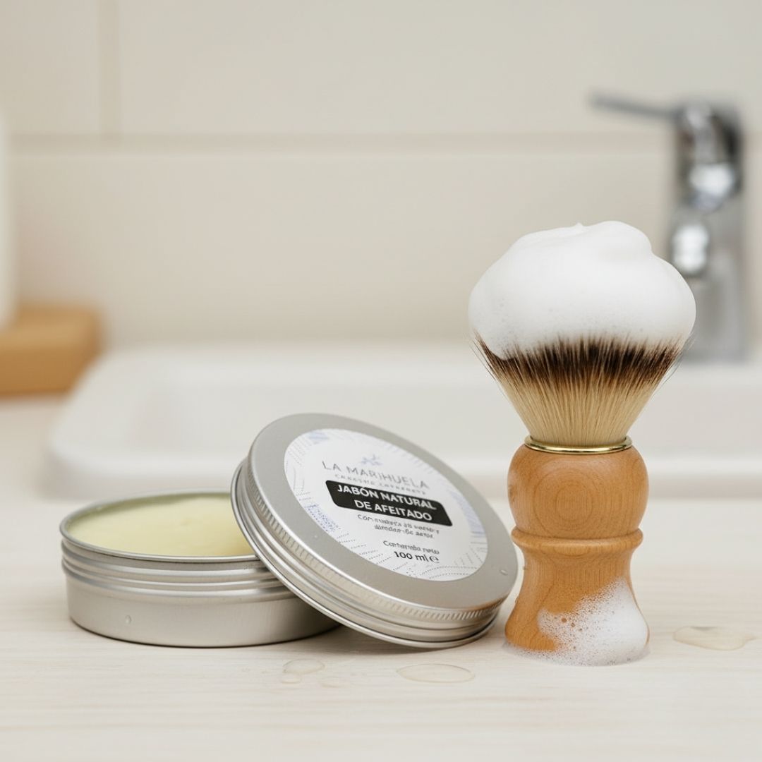 Jabón de Afeitar Natural | Espuma Cremosa y Suave
